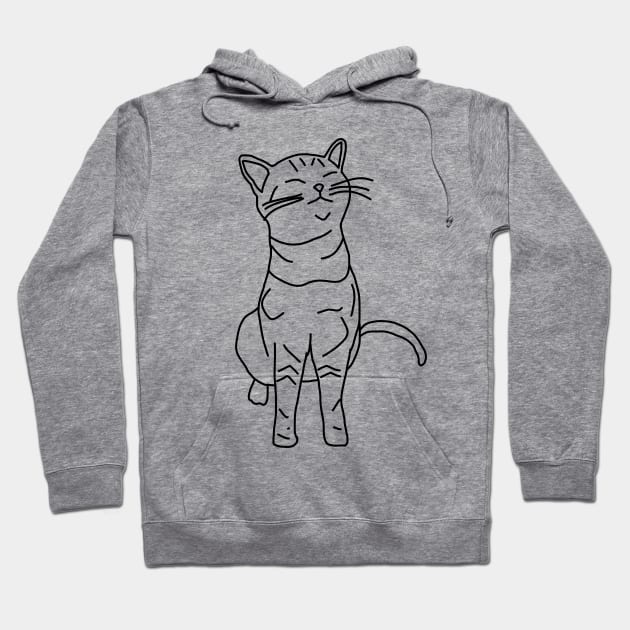 Cat Minimal Animals Doodle Hoodie by ellenhenryart